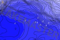 image of spot on lakemaster map showing good fishing structure